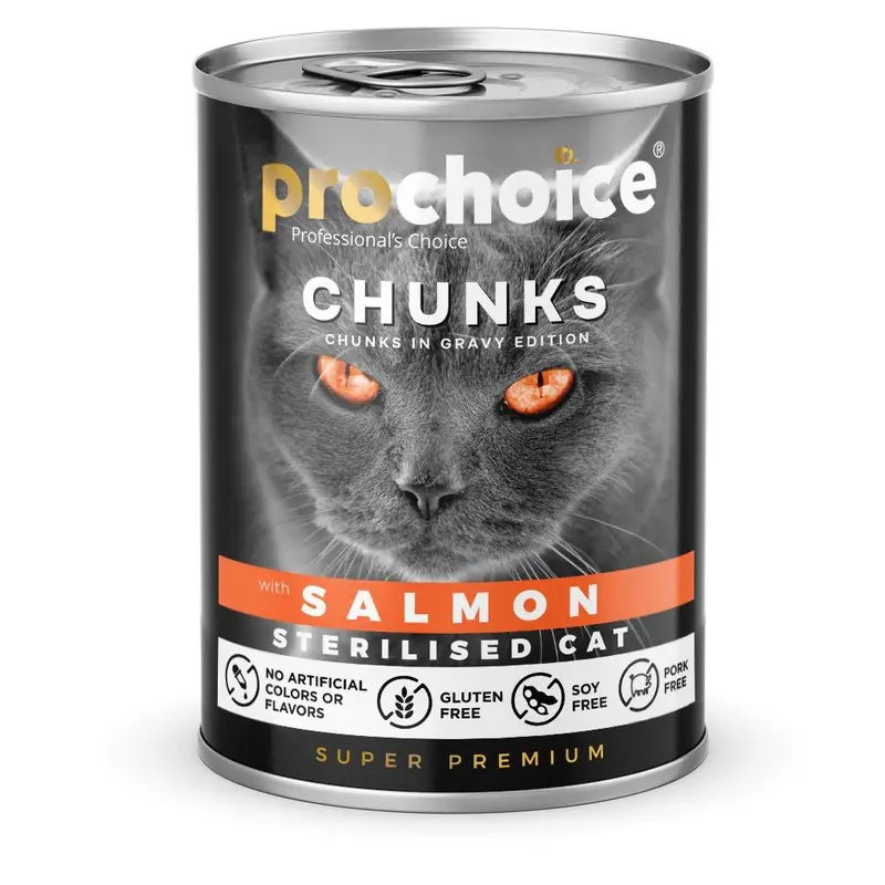 Prochoice wet Food For Adult Cats With Salmon chunks in Gravy / بروتشويس | طعام رطب للقطط البالغة بقطع السلمون في المرق