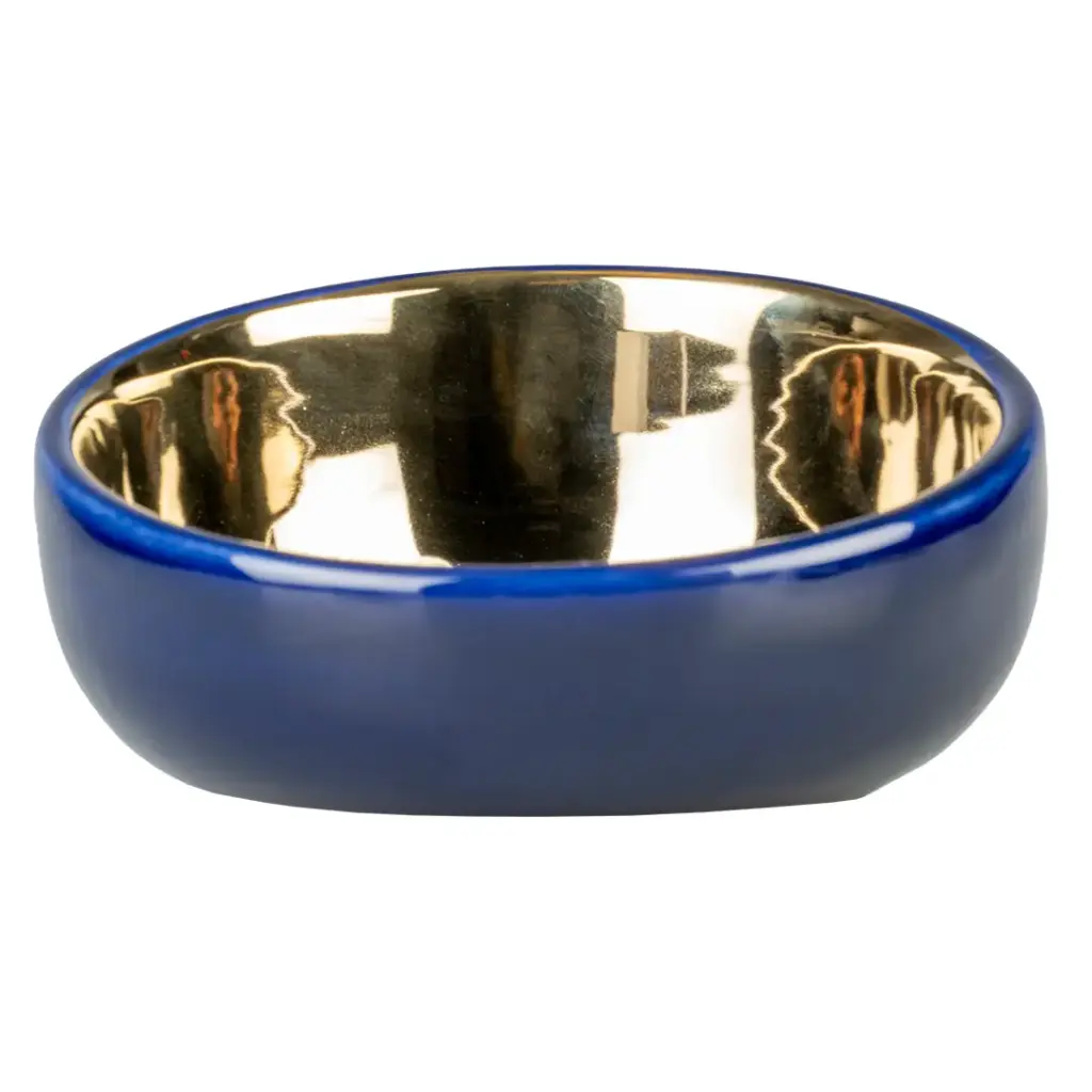 Duvo Feeding Bowl Stone - Gold Blue / وعاء طعام حجري من دوفو - أزرق ذهبي