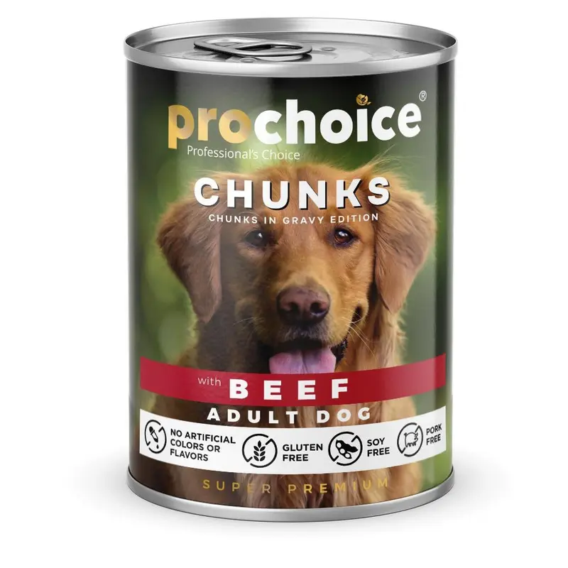 Prochoice Wet Food Beef Chunks For Adult Dog / بروتشويس طعام رطب بقطع اللحم البقري للكلاب البالغة