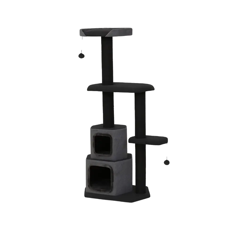 Black Double Cube Cat Tower