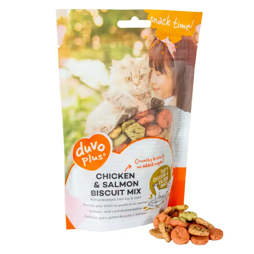 Duvo Cat Chicken & Salmon Biscuit Mix / دوفو مزيج بسكويت الدجاج والسلمون للقطط