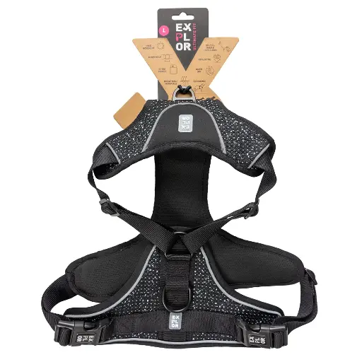 Large-Ultimate fit no-pull harness fashion granite black / مقود مقاس كبير بمقاس مثالي يمنع السحب - ألوان جرانيت الأسود