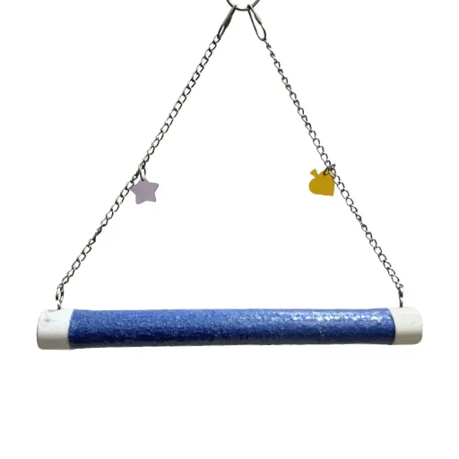 Blue - Bird Sand Perch Rod with Chain / قضيب وقوف الطيور الرملي الأزرق مع سلسلة