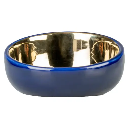 Duvo Feeding Bowl Stone - Gold Blue / وعاء طعام حجري من دوفو - أزرق ذهبي