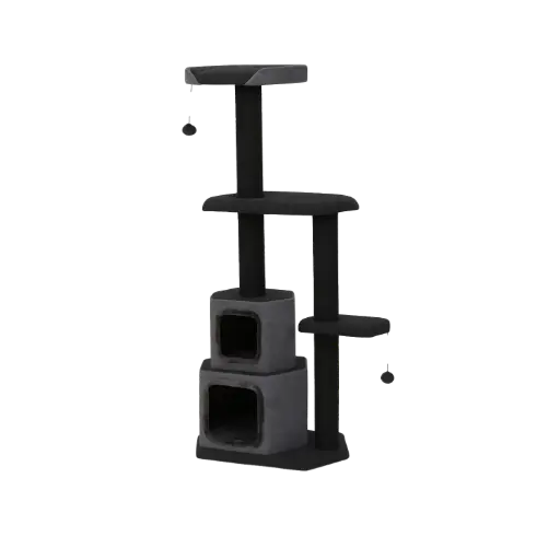 Black Double Cube Cat Tower