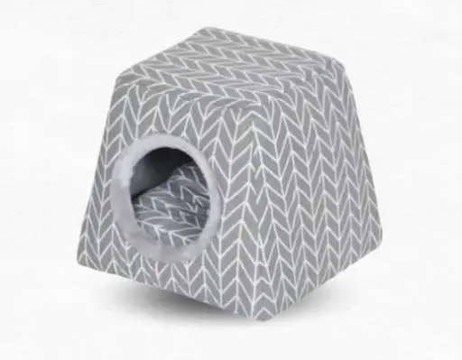 Grey Chevron Cat Cave / كهف القطط شيفرون رمادي 