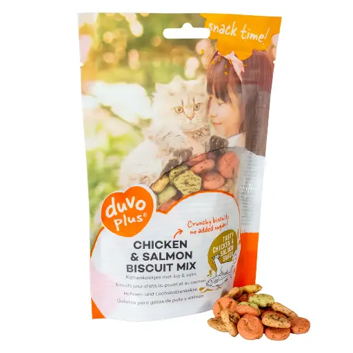 Duvo Cat Chicken & Salmon Biscuit Mix / دوفو مزيج بسكويت الدجاج والسلمون للقطط