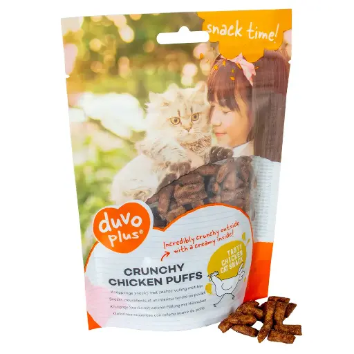 Duvo Cat Crunchy Chicken Puffs / دوفو نفخات الدجاج المقرمشة للقطط